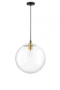 Nova Luce 9416925 MIRALE Pendelleuchte 25cm Schwarz Gold Transparent E27