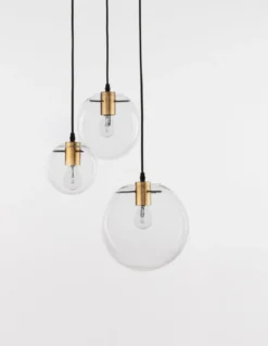 Nova Luce 9416933 MIRALE Pendelleuchte 3-flammig Schwarz Gold Transparent E27