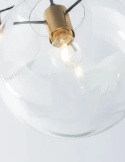 Nova Luce 9416933 MIRALE Pendelleuchte 3-flammig Schwarz Gold Transparent E27