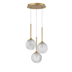 Nova Luce 9160212 MIRANO Pendelleuchte rund 3-flammig Gold Transparent G9