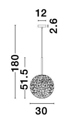 Nova Luce 9260211 MIRANO Pendelleuchte 30cm Gold Transparent E27