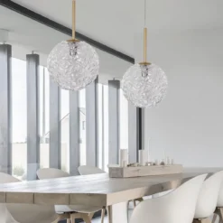 Nova Luce 9260211 MIRANO Pendelleuchte 30cm Gold Transparent E27