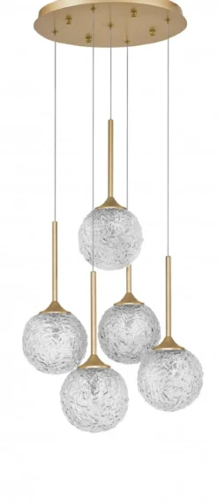 Nova Luce 9260212 MIRANO Pendelleuchte rund 5-flammig Gold Transparent G9