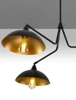Nova Luce 9035978 MIRBA Pendelleuchte 3-flammig Schwarz Gold E27