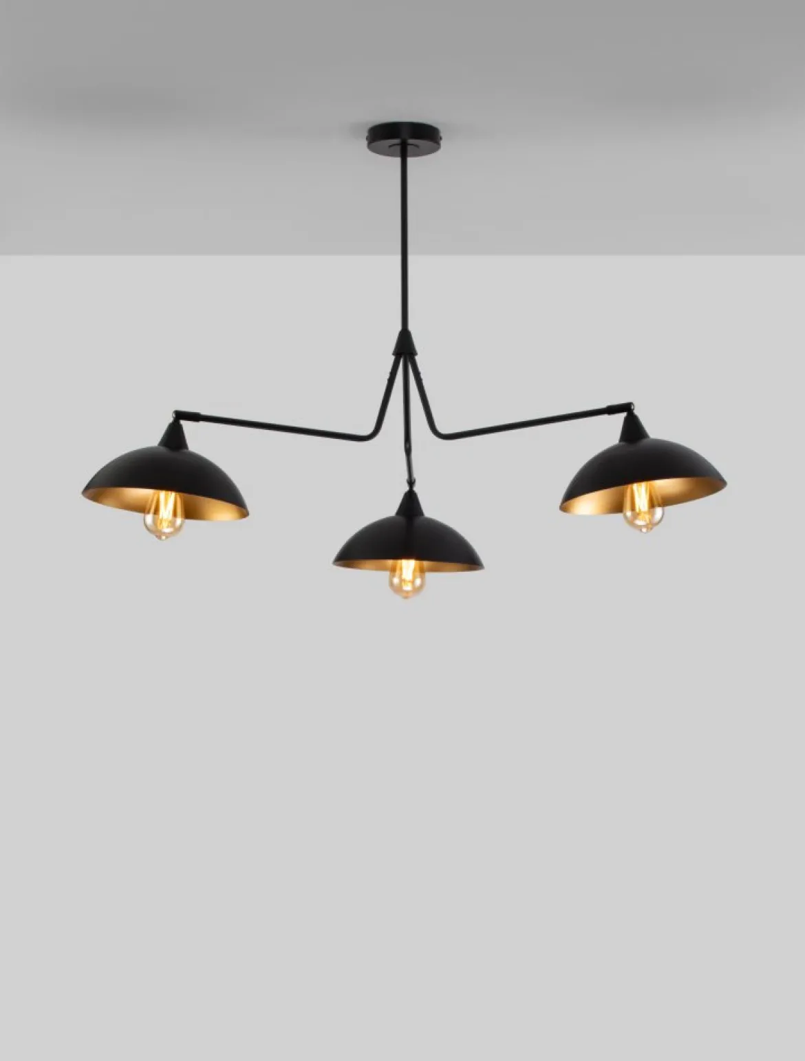 Nova Luce 9035978 MIRBA Pendelleuchte 3-flammig Schwarz Gold E27