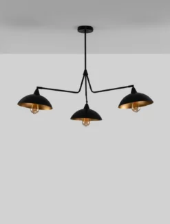 Nova Luce 9035978 MIRBA Pendelleuchte 3-flammig Schwarz Gold E27