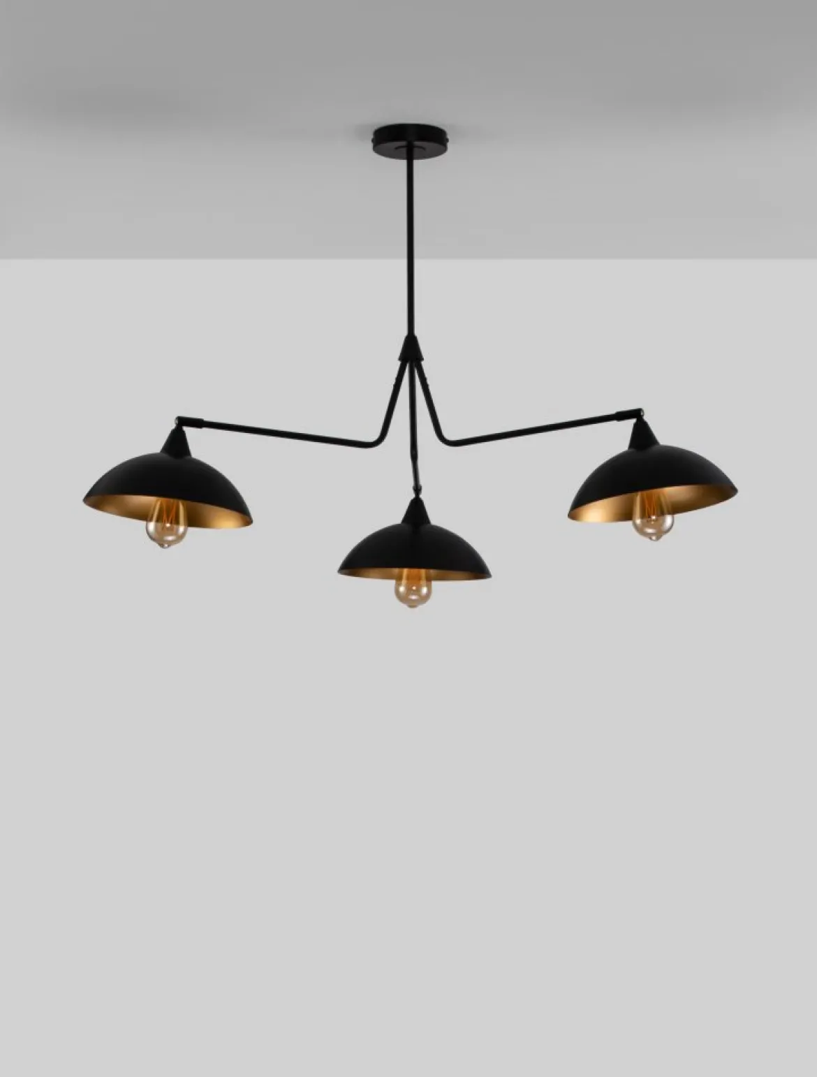 Nova Luce 9035978 MIRBA Pendelleuchte 3-flammig Schwarz Gold E27