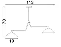 Nova Luce 9035977 MIRBA Pendelleuchte 2-flammig Schwarz Gold E27