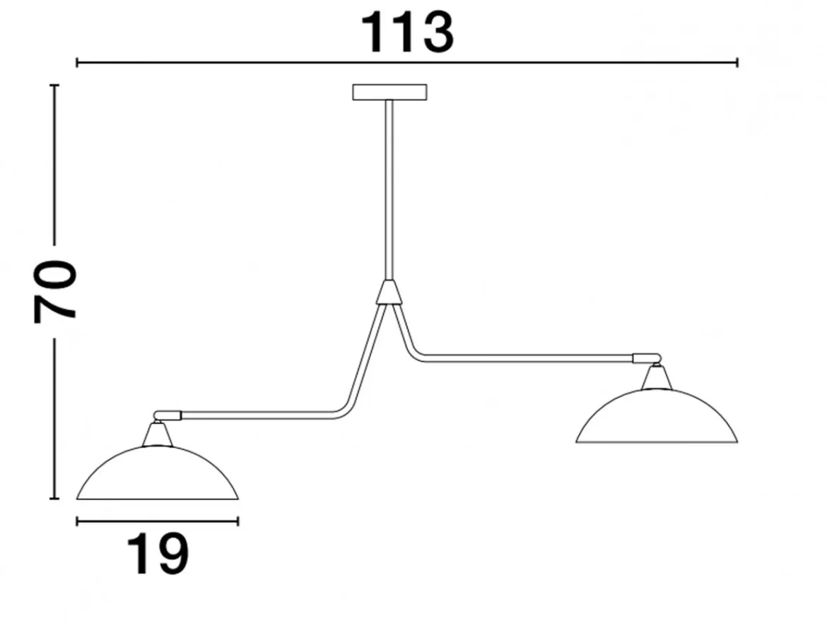 Nova Luce 9035977 MIRBA Pendelleuchte 2-flammig Schwarz Gold E27