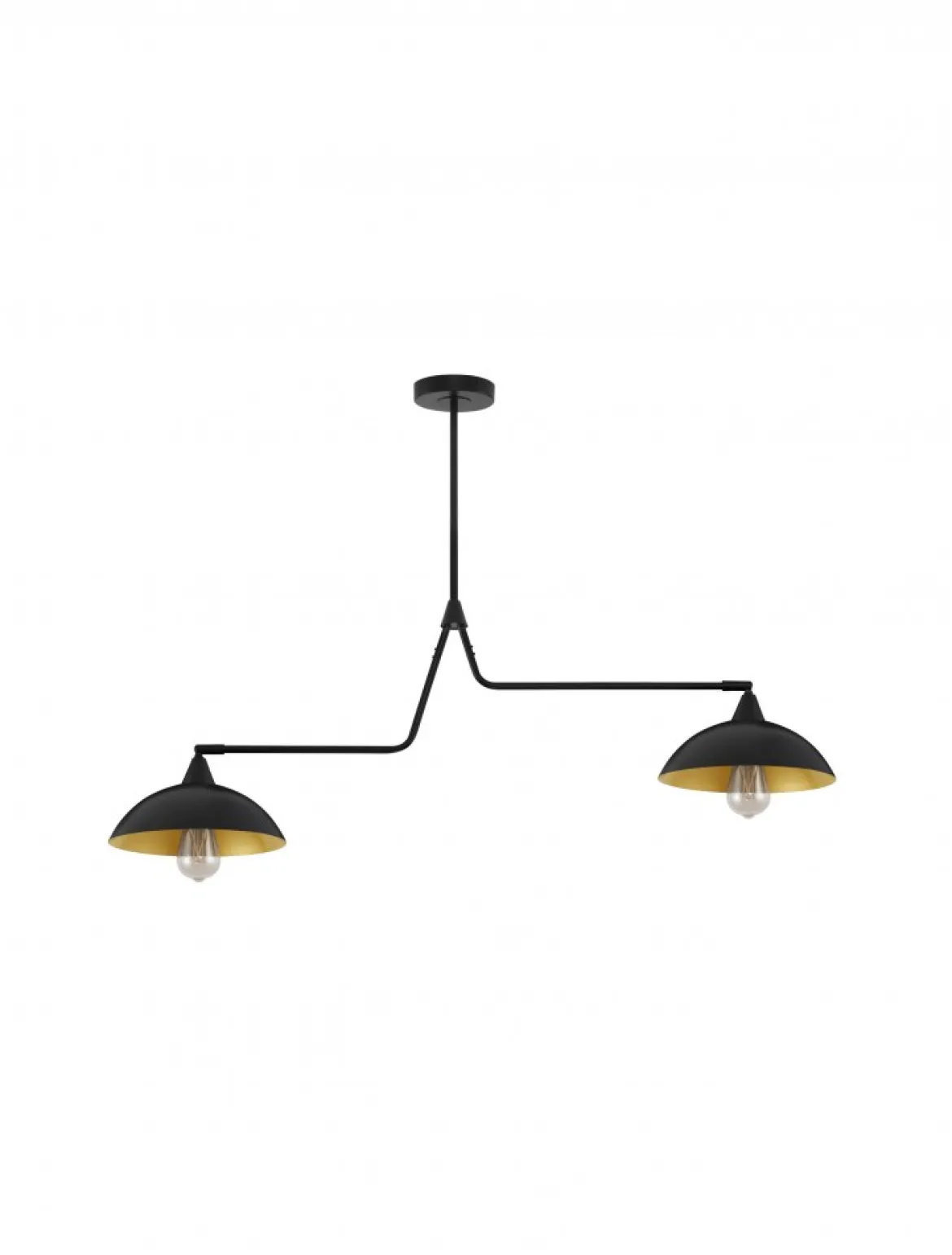 Nova Luce 9035977 MIRBA Pendelleuchte 2-flammig Schwarz Gold E27