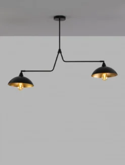 Nova Luce 9035977 MIRBA Pendelleuchte 2-flammig Schwarz Gold E27