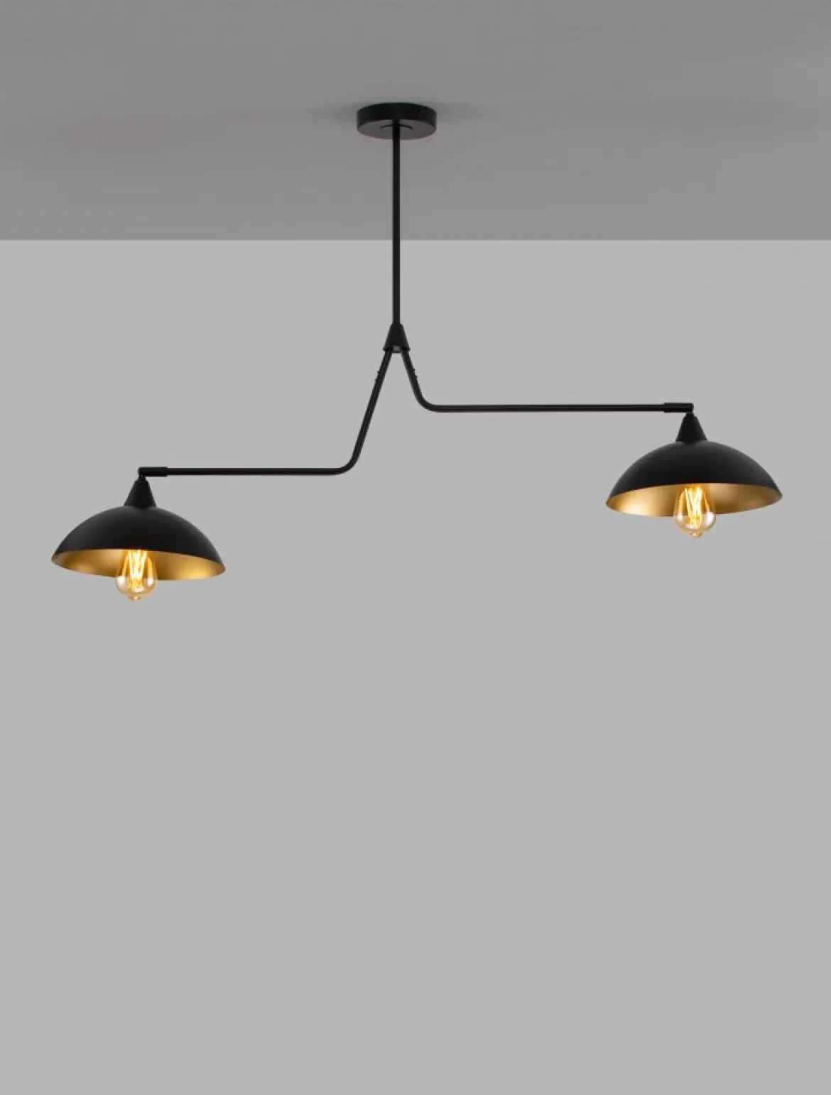Nova Luce 9035977 MIRBA Pendelleuchte 2-flammig Schwarz Gold E27