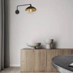 Nova Luce 9035979 MIRBA Wandleuchte Schwarz Gold E27