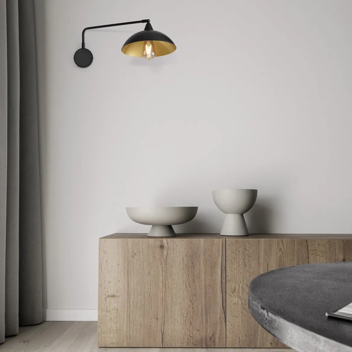 Nova Luce 9035979 MIRBA Wandleuchte Schwarz Gold E27