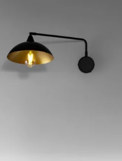 Nova Luce 9035979 MIRBA Wandleuchte Schwarz Gold E27