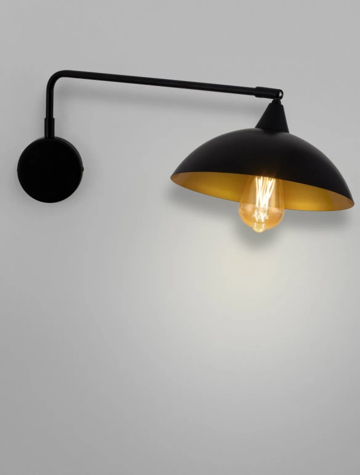 Nova Luce 9035979 MIRBA Wandleuchte Schwarz Gold E27