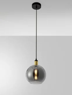 Nova Luce 9035960 MIRRO Pendelleuchte 1-flammig Gold Rauchglas 25cm