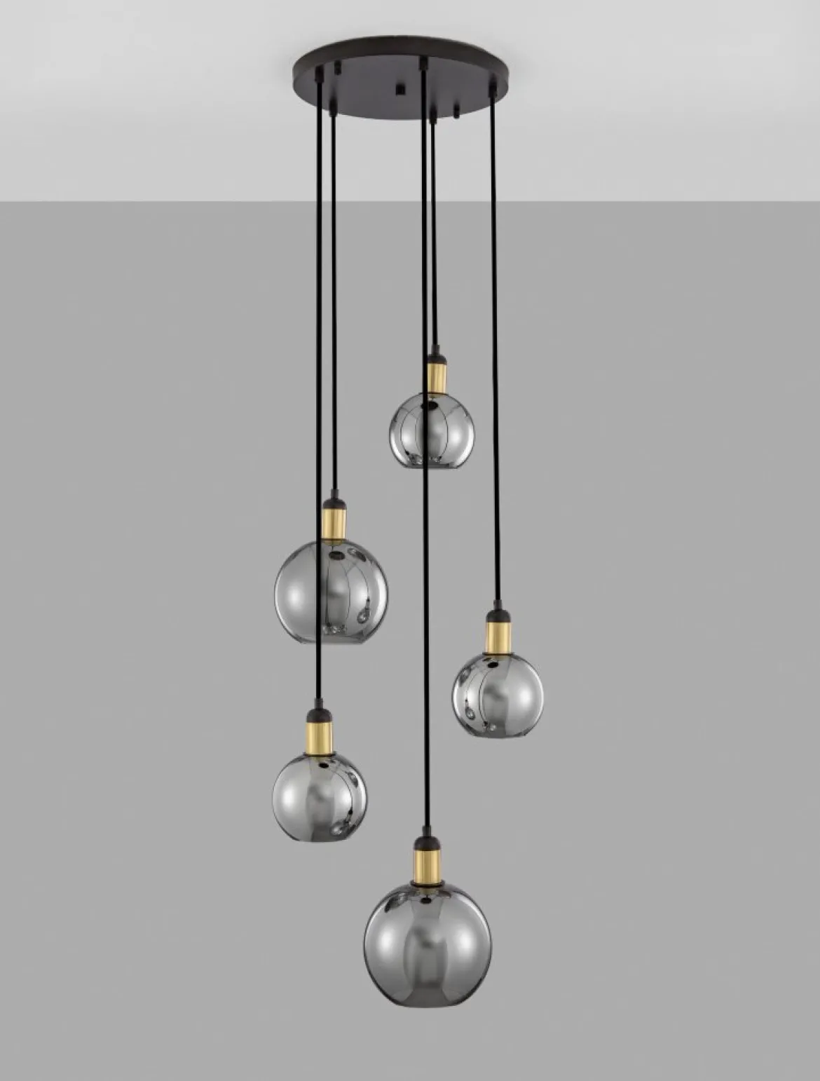Nova Luce 9035965 MIRRO Pendelleuchte 5-flammig Gold Rauchglas E27