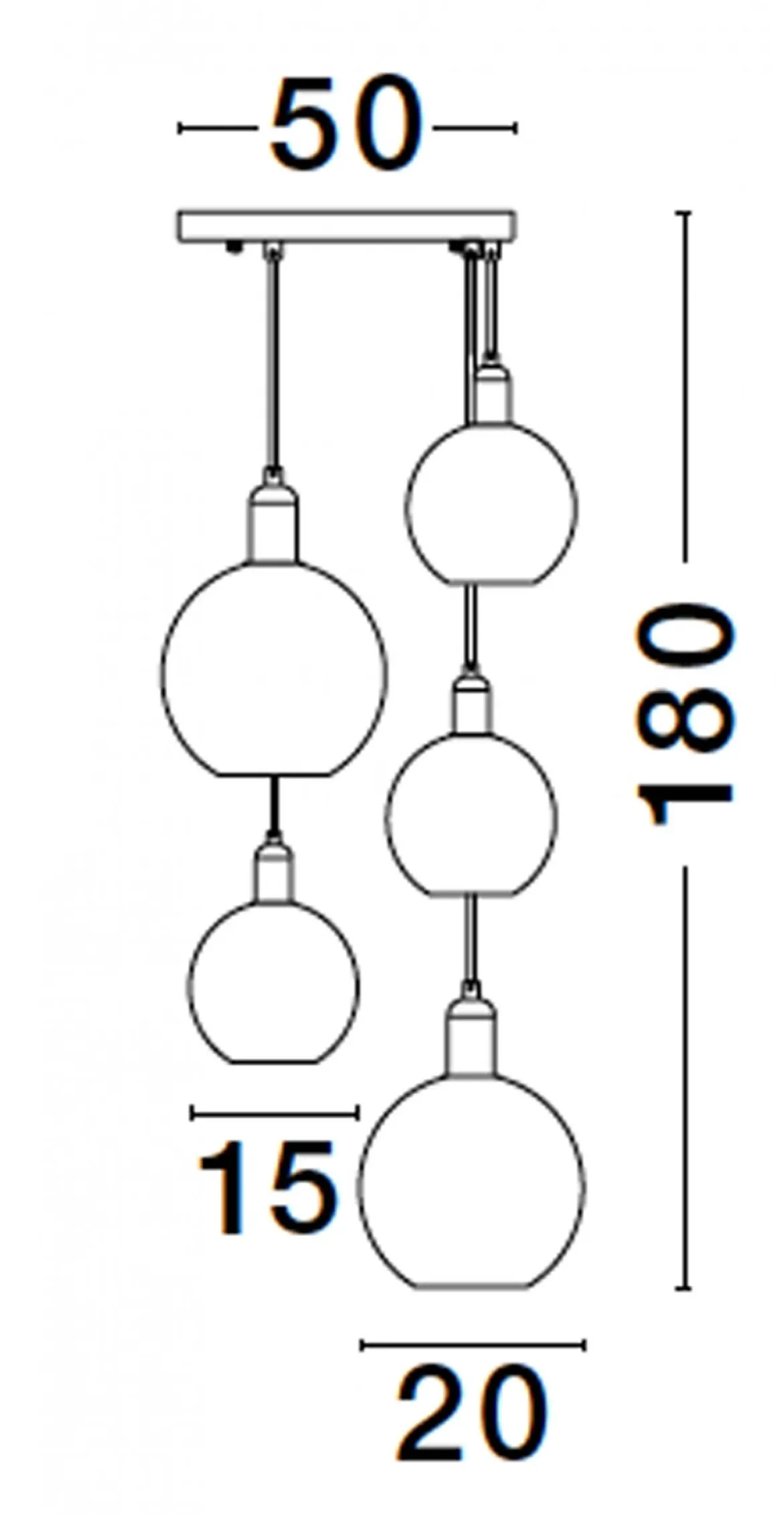 Nova Luce 9035965 MIRRO Pendelleuchte 5-flammig Gold Rauchglas E27