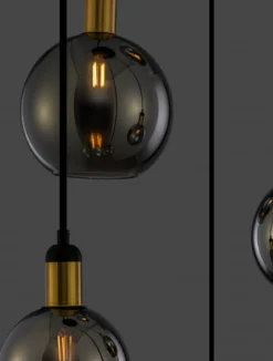 Nova Luce 9035965 MIRRO Pendelleuchte 5-flammig Gold Rauchglas E27