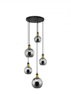 Nova Luce 9035965 MIRRO Pendelleuchte 5-flammig Gold Rauchglas E27