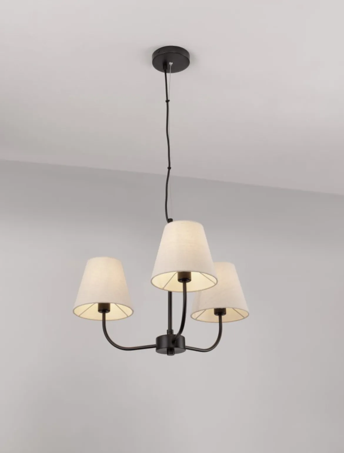 Nova Luce 9036044 MOIST Pendelleuchte 3-flammig Schwarz Beige E27