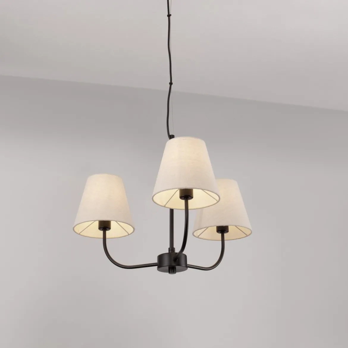 Nova Luce 9036044 MOIST Pendelleuchte 3-flammig Schwarz Beige E27
