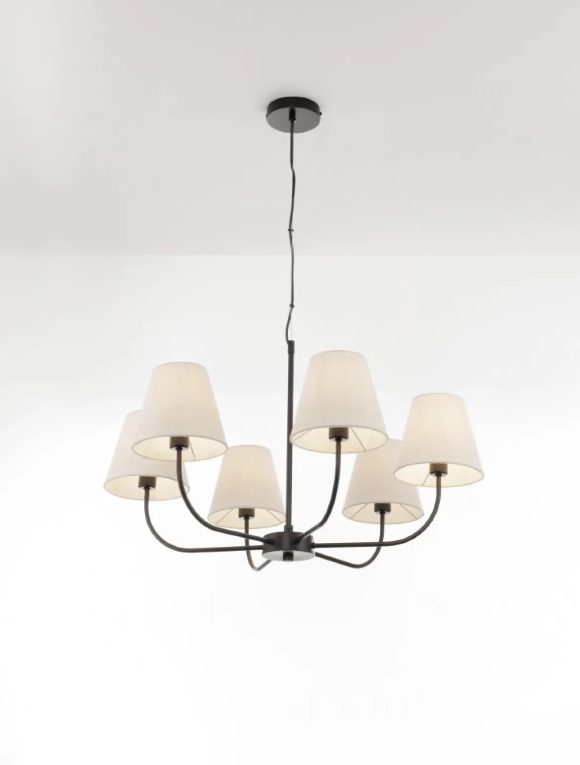 Nova Luce 9036045 MOIST Pendelleuchte 6-flammig Schwarz Beige E27
