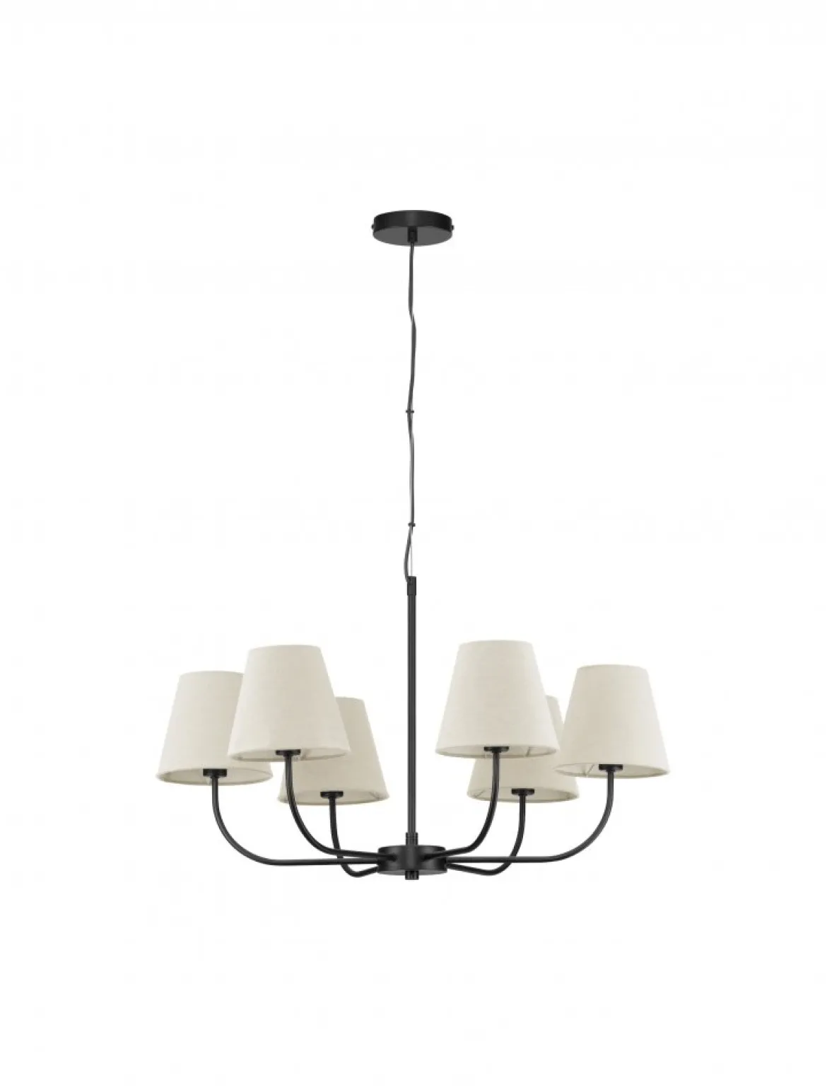 Nova Luce 9036045 MOIST Pendelleuchte 6-flammig Schwarz Beige E27