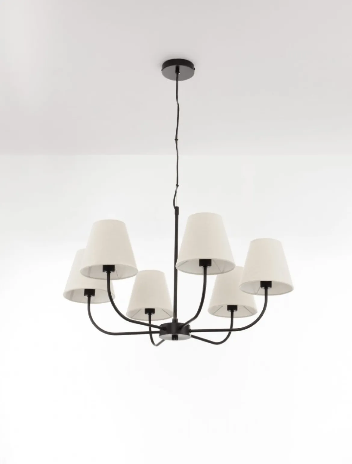 Nova Luce 9036045 MOIST Pendelleuchte 6-flammig Schwarz Beige E27