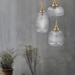 Nova Luce 9731214 MOND Pendelleuchte rund 3-flammig Gold Transparent E14