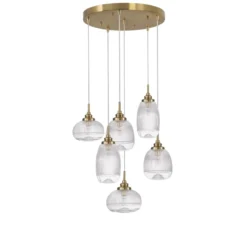 Nova Luce 9731215 MOND Pendelleuchte 6-flammig Gold Transparent E14