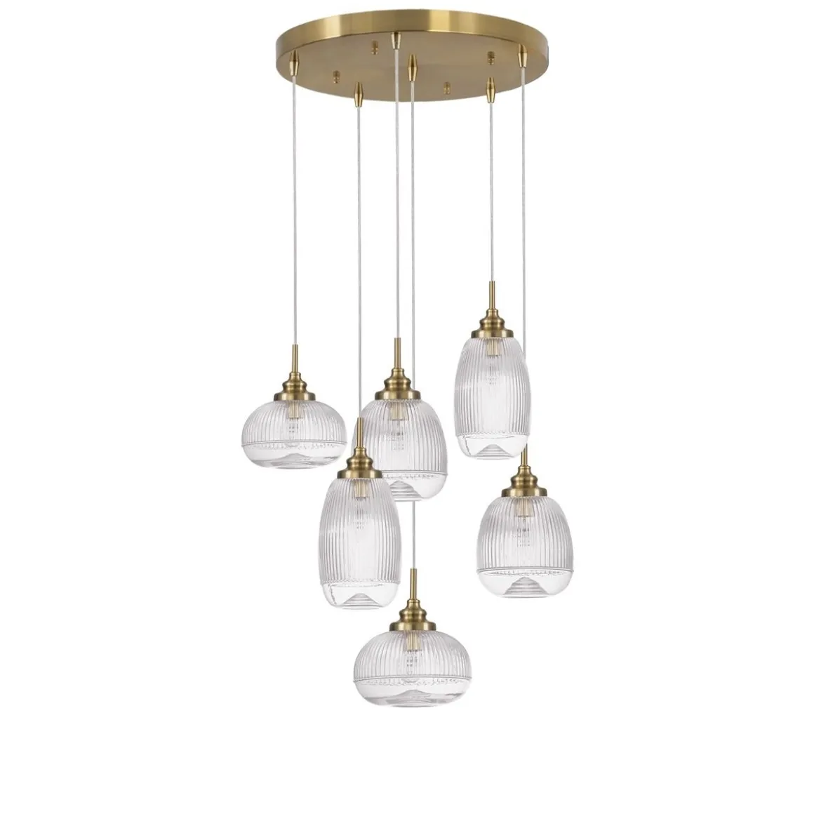 Nova Luce 9731215 MOND Pendelleuchte 6-flammig Gold Transparent E14