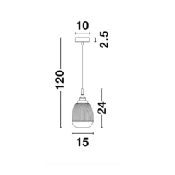 Nova Luce 9738210 MOND Pendelleuchte 1-flammig Gold Transparent E14
