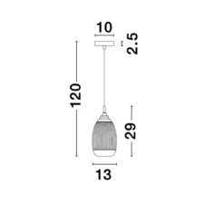 Nova Luce 9738212 MOND Pendelleuchte 1-flammig Gold Transparent E14