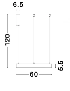 Nova Luce 9190840 MOTIF LED Pendelleuchte 60cm 3000K Schwarz dimmbar