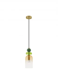 Nova Luce 9009235 MURANO Pendelleuchte 1-flammig Gold Multifarben E14