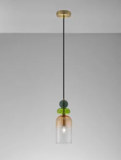 Nova Luce 9009235 MURANO Pendelleuchte 1-flammig Gold Multifarben E14