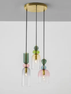 Nova Luce 9009237 MURANO Pendelleuchte 3-flammig Gold Multifarben E14