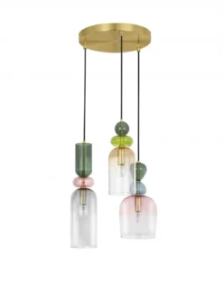 Nova Luce 9009237 MURANO Pendelleuchte 3-flammig Gold Multifarben E14