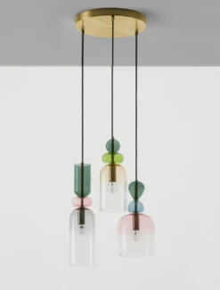 Nova Luce 9009237 MURANO Pendelleuchte 3-flammig Gold Multifarben E14