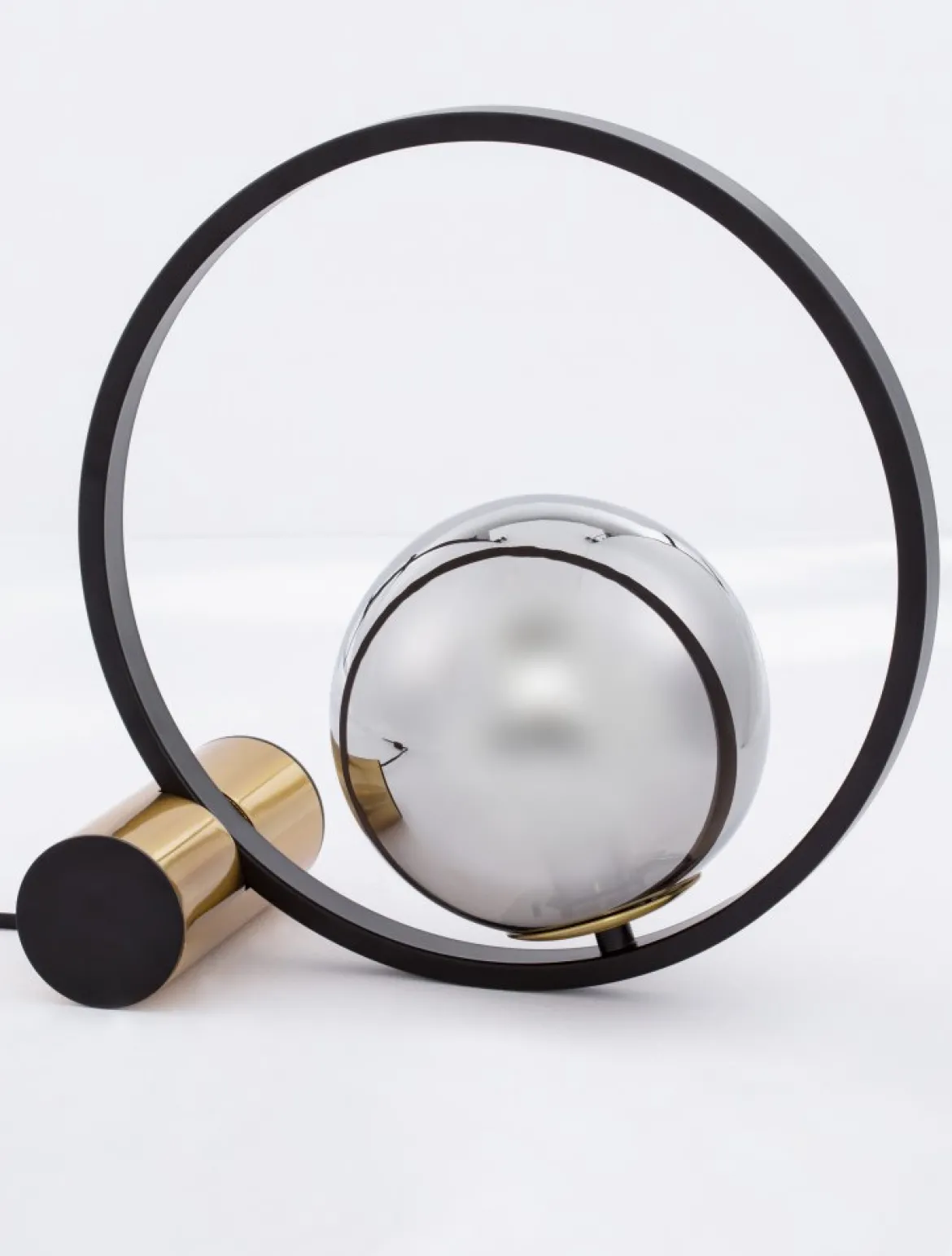 Nova Luce 9624095 NESO Tischleuchte Gold Schwarz Rauchiggrau E14
