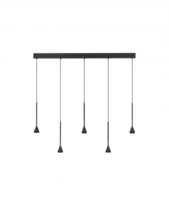 Nova Luce 9060218 NET LED Pendelleuchte 5-flammig 3000K Schwarz dimmbar