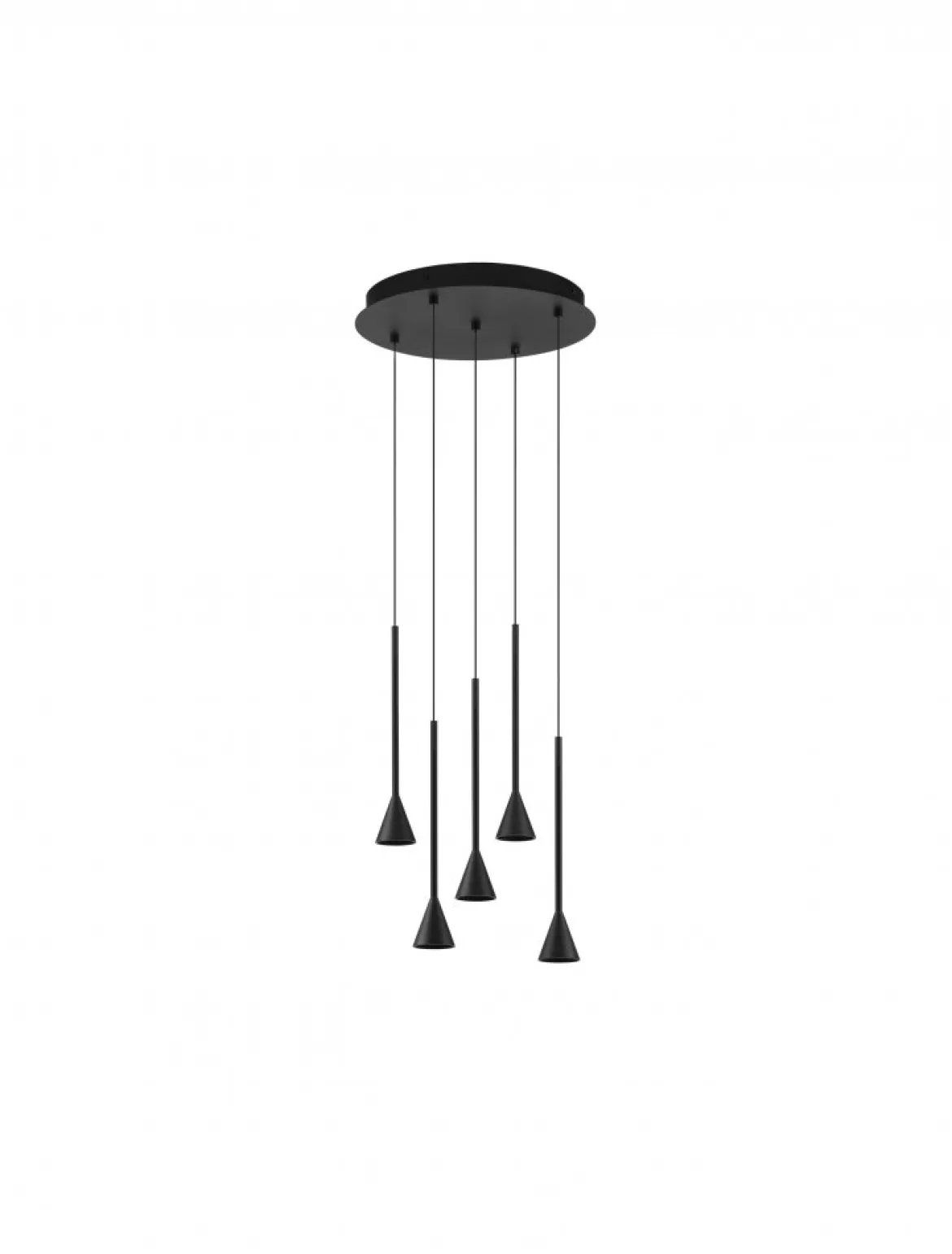 Nova Luce 9060219 NET LED Pendelleuchte 5-flammig rund 3000K Schwarz dimmbar