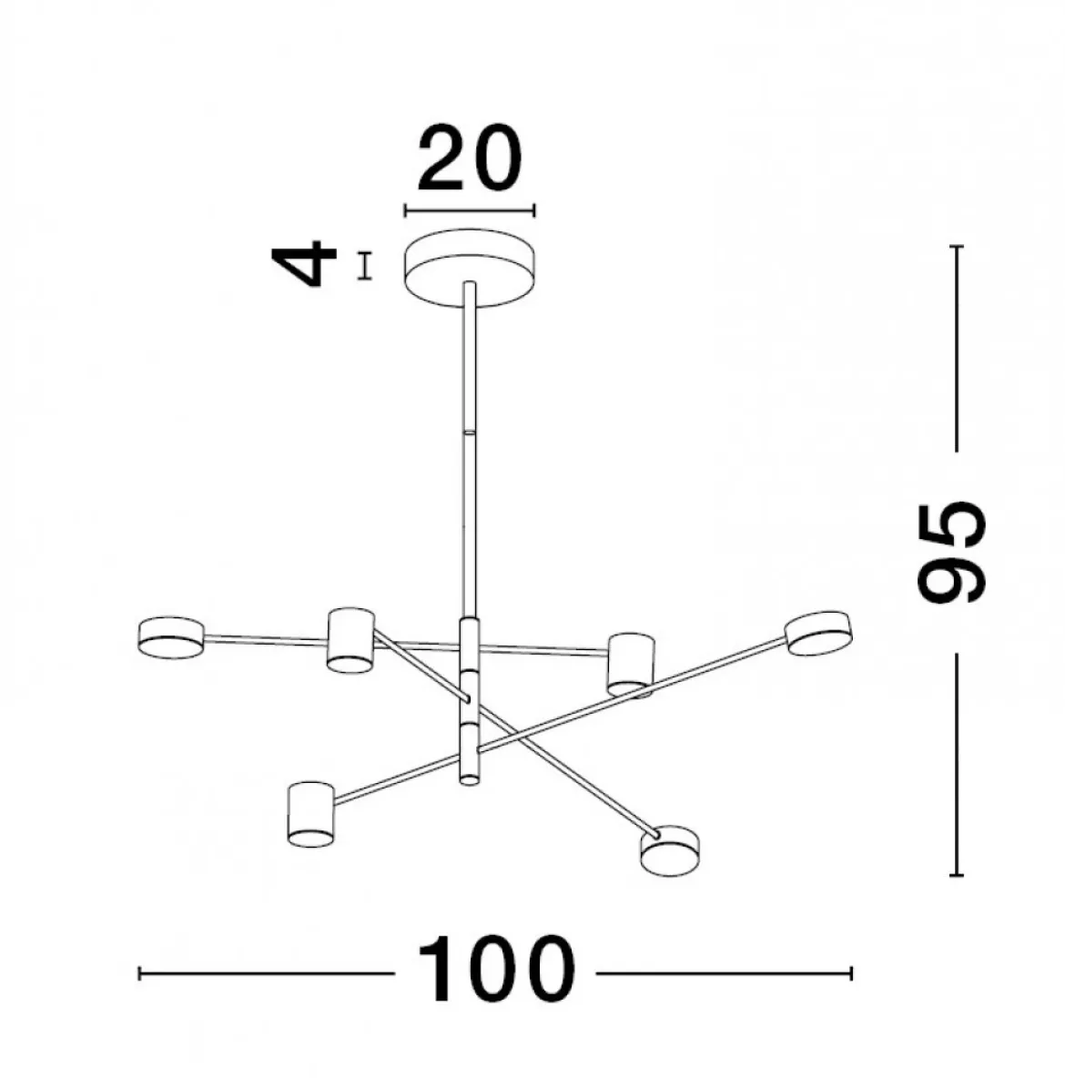 Nova Luce 9080121 NORDIK LED Pendelleuchte 6-flammig 3000K Schwarz