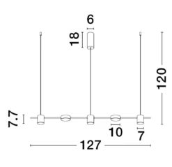 Nova Luce 9080123 NORDIK LED Pendelleuchte 5-flammig 3000K Schwarz