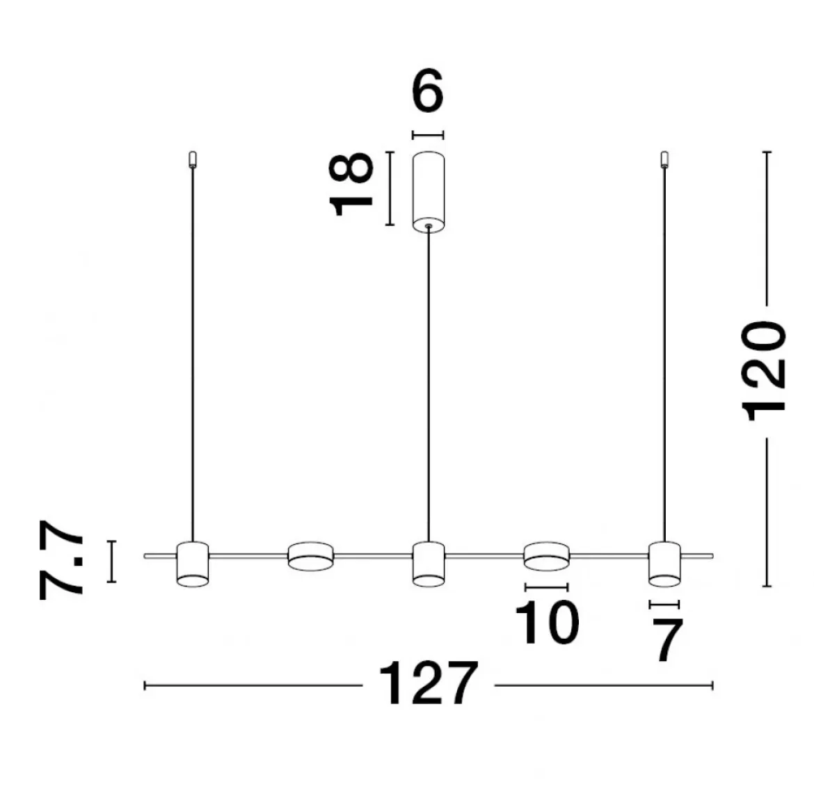 Nova Luce 9080123 NORDIK LED Pendelleuchte 5-flammig 3000K Schwarz