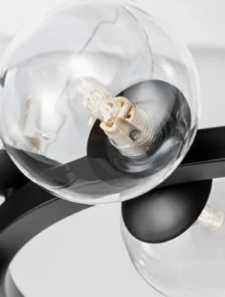 Nova Luce 9009249 ODILLIA Pendelleuchte 11-flammig Schwarz Transparent G9