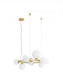 Nova Luce 9028856 ODILLIA Pendelleuchte 11-flammig Gold Weiss G9