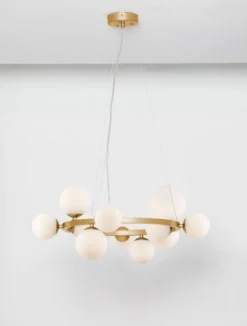 Nova Luce 9028856 ODILLIA Pendelleuchte 11-flammig Gold Weiss G9